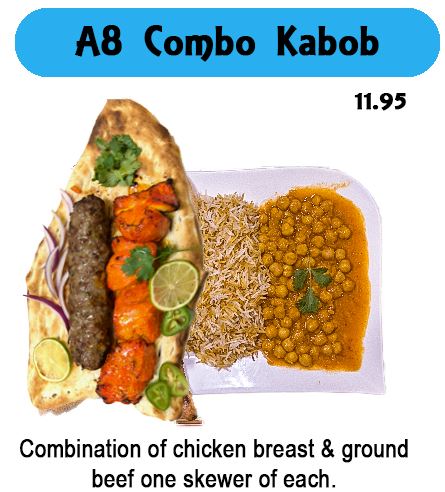 A8 Combo Kabob B - Combo Kabob Chicken Breast, Ground Beef